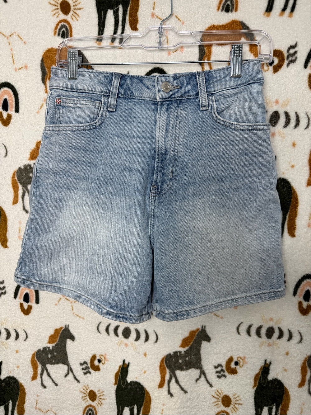 Hudson Light Blue High-Rise Denim Shorts